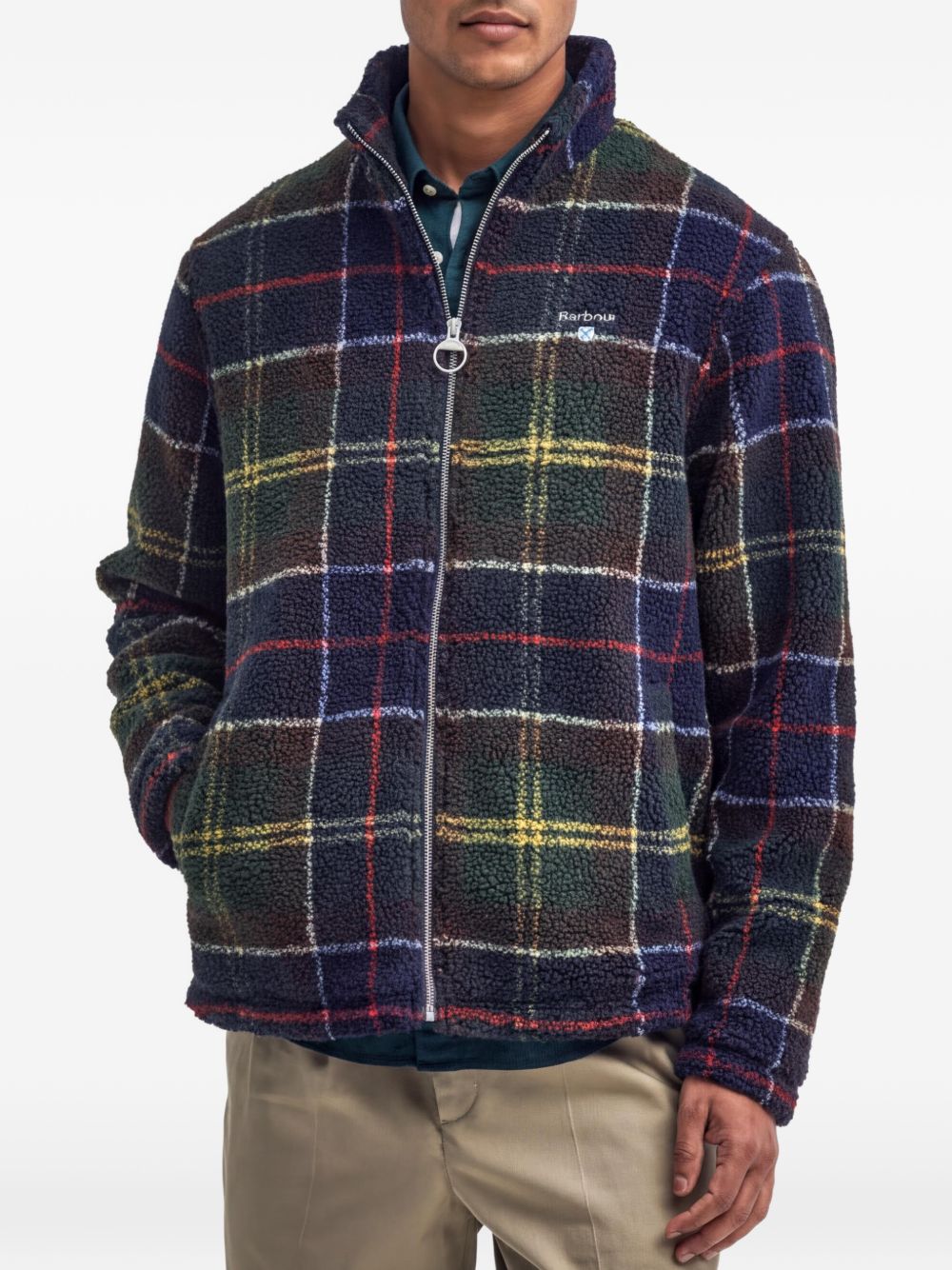 FELPE BARBOUR tartan fleece zip trough 