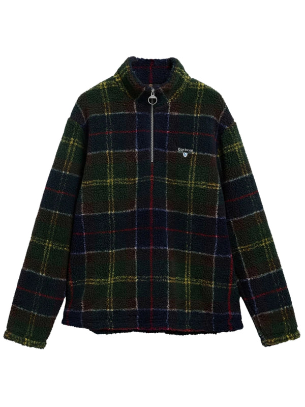 FELPE BARBOUR tartan fleece half zip trough 